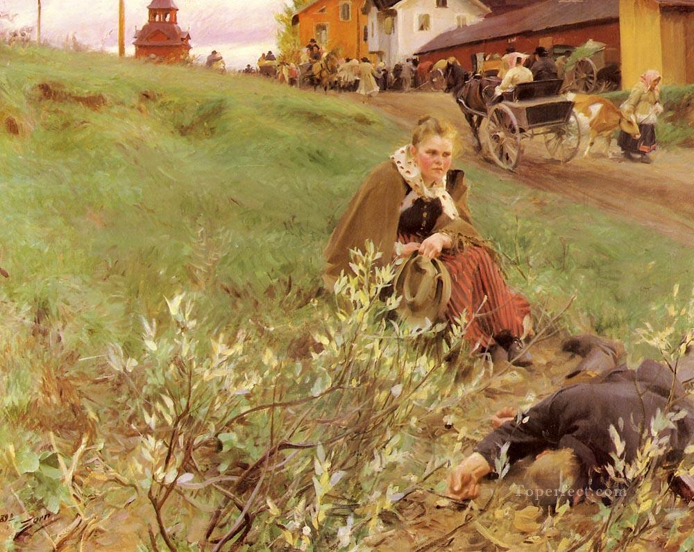 Mora Marknad foremost Sweden Anders Zorn Oil Paintings